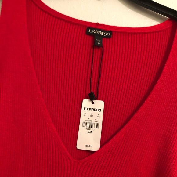 Express | Cold Should Shoulder Ruffle Sweater - Picture 3 of 4